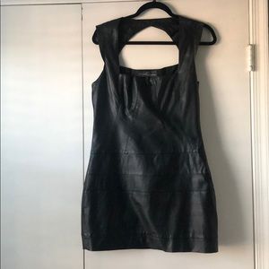 Black leather dress